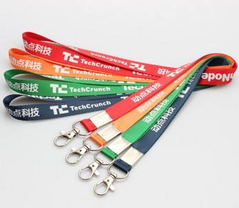 Red color Silk Screen Lanyards , ID card holder lanyard custom printing with BSCI
