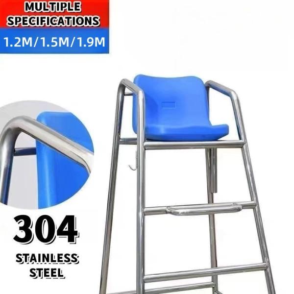 Rts Water Park 304 Stainless Steel Lifeguard Chair Sliver+Blue Other Water Play Equipment