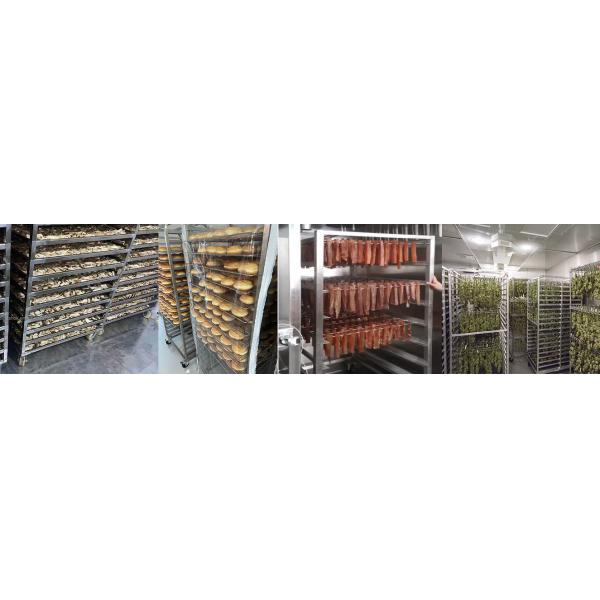 500kg Stainless Steel Bakery Trolley Double Row Bakery Rack Trolley