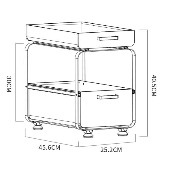 2 Tier 40.5cm Height Steel Kitchen Basket Rack Moisture Proof