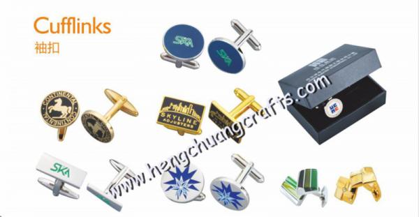 Gold and silver metal cufflinks/soft enamel process metal cufflinks customizable