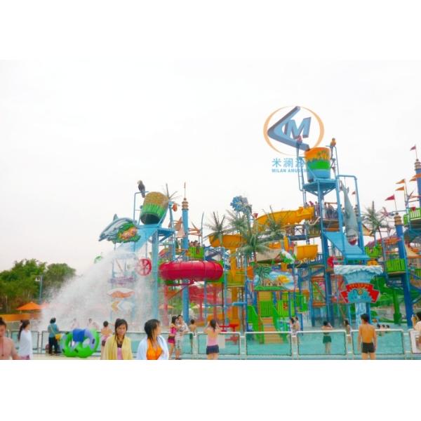Big Size Aquatic Park Playground Entertained Water Play Structures 52x38m Dimension