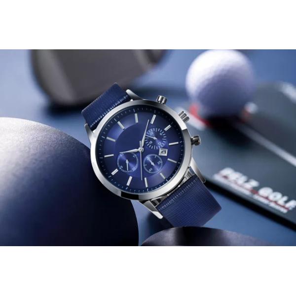 Chronograph Movement 30m Waterproof Leather Quartz Watch SGS