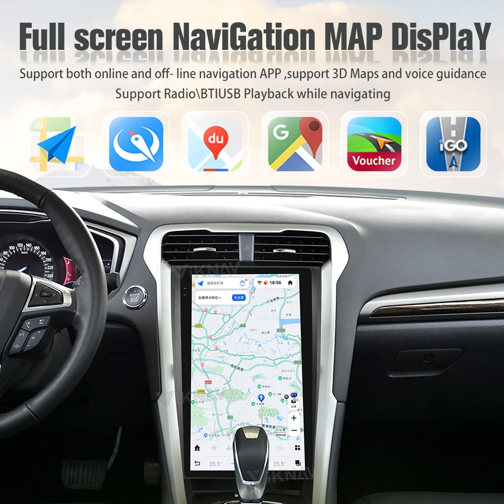 Viknav 13.6 Inch Android Auto Car Radio For Ford Mondeo 2013-2021 Multimedia Player GPS Navigation Head Unit Wireless Carplay