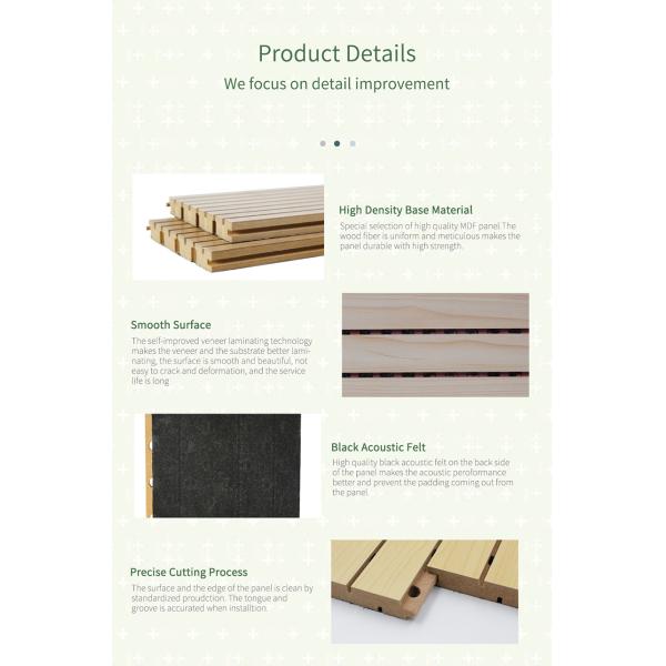 MASTER ACOUSTIC Groove Wall Varnish Veneer Wooden Painted Slot Board Decorative Acoustic Grooved Panel