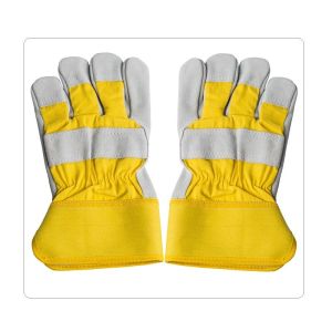 Cheap Men Rubberized Cuff Half Lining Cow Split Leather Gloves wholesale