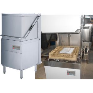 Cheap 420mm Commercial Kitchen Dishwasher , 60 Racks / Hour Commercial Hood Dishwasher wholesale