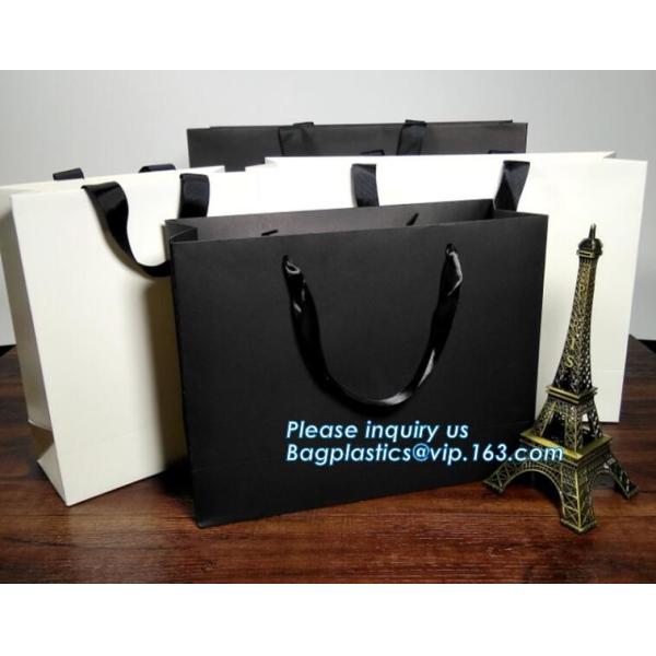 Luxury Metal Button Top Quality Gift Brown Paper Bags with Strong Handle,reusable ecofriendly customizable promotional l