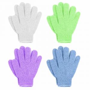 China Double Sided Exfoliating Gloves Body Scrubber Scrubbing Glove Bath Mitts Scrubs for Shower on sale