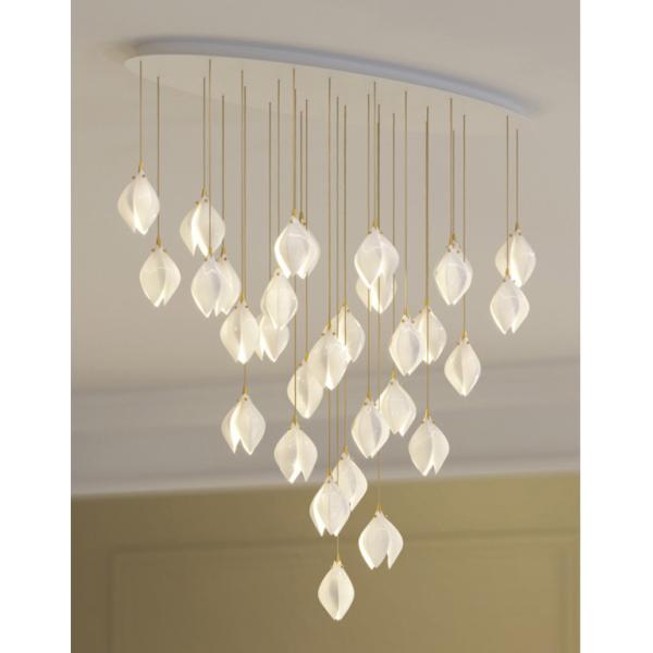 G9 Petal Pendant Ceiling Light Multi Size Ceramic Flower Pendant Light 85V To 265V