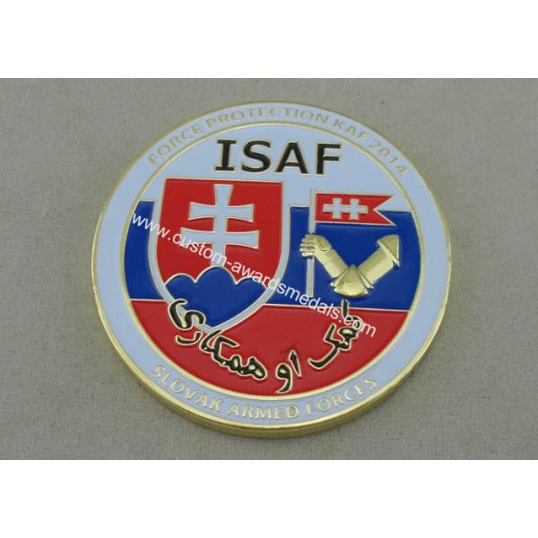 Rope Edge Personalized Coins Zinc Alloy Die Casting Enamel Gold