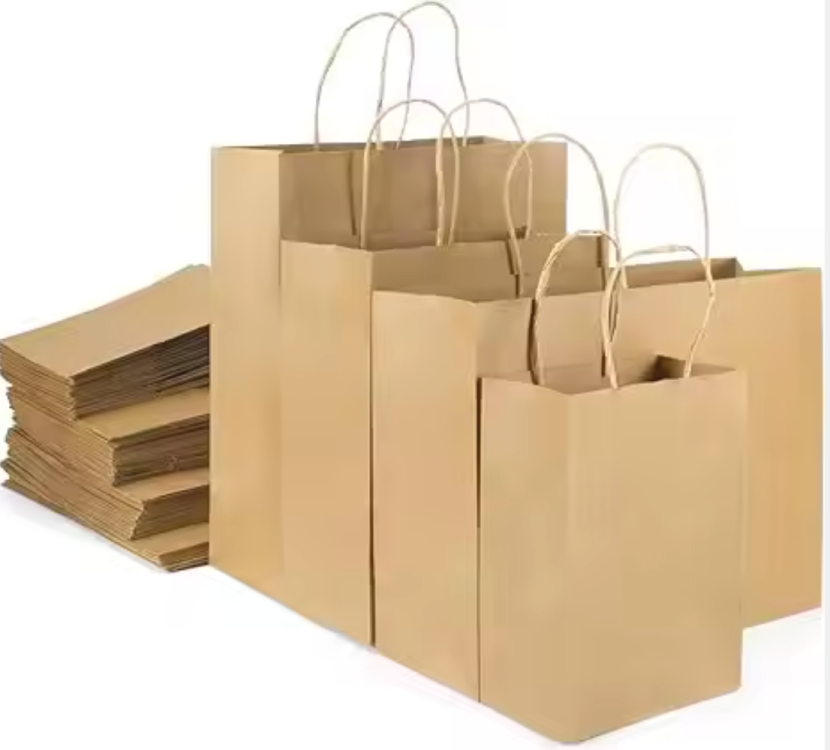 Biodegradable and Compostable Leakproof Food Grade Flat-Bottomed Brown Kraft Paper Bag Lunch Bag for Food, Cookies, and Sandwiches