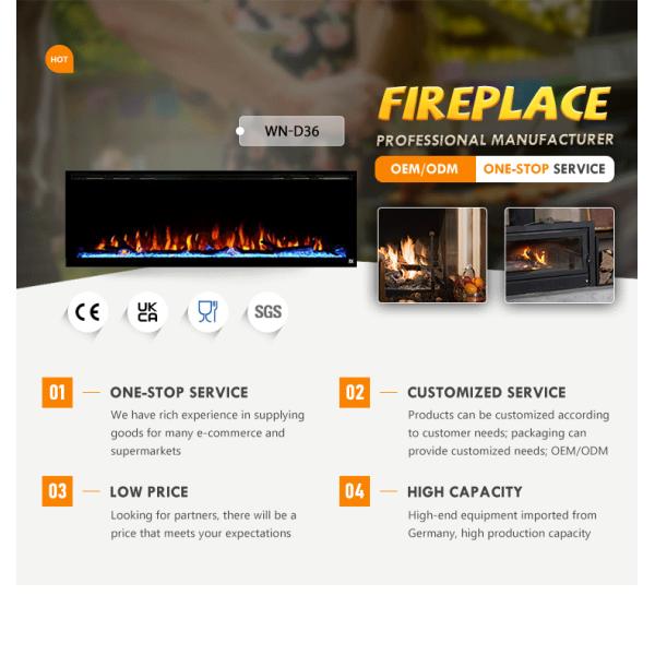 Electric Fire Place with 9 Flame Colors Wall Mounted Electric Fireplace Heater Flame