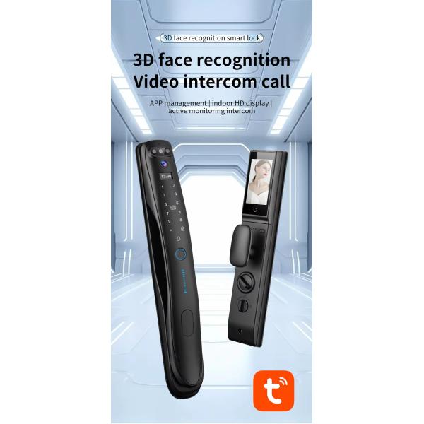 S931MAX Automatic Door Lock With 3D Face ID Tuya Wifi Video Intercom Fingerprint Code Key Card