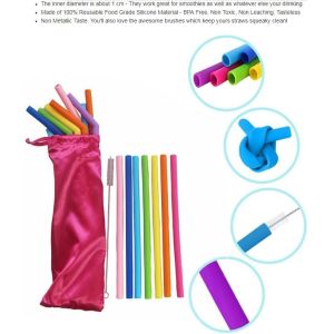 Cheap Eco Friendly Collapsible Silicone Drinking Cups With Straw Reusable Biodegradable Straw,Anti-Cutting Mouth Flexible Sili wholesale