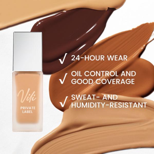 OEM/ODM Logo Low Moq Mineral Collagen Serum Full Coverage Dewy Foundation Face Liquid Makeup Vegan Foundation for Black Women