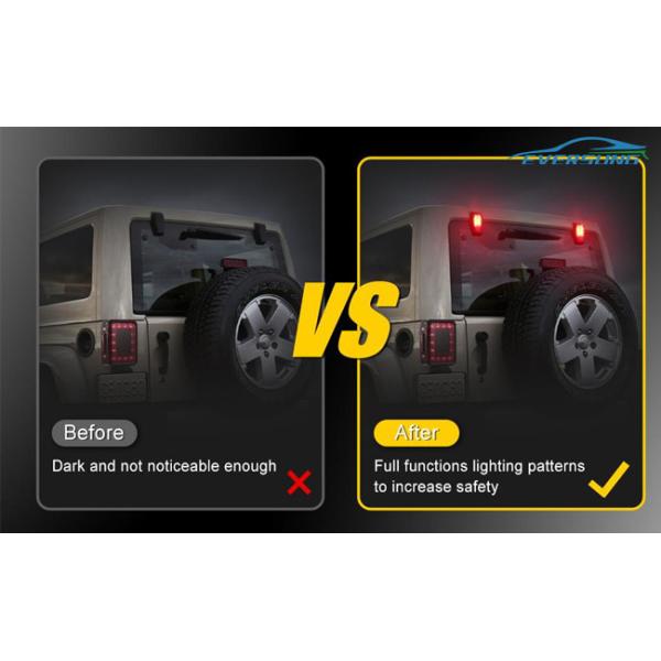 ABS Plastic Car Spares Parts Jeep JK Rear Window Hinge Cover With LED Brake Light 18W