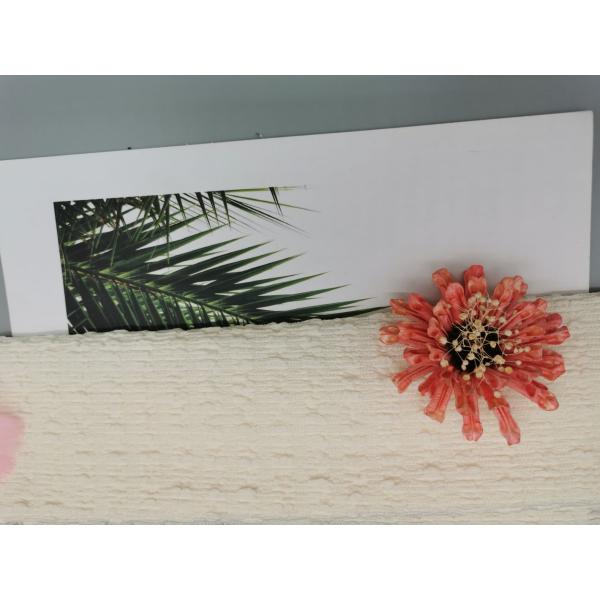 Bubble Lace Knitted Ivory Crinkle Stretch Fabric