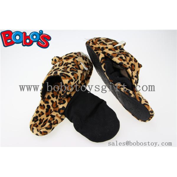 Men Shoes Plush Stuffed Leopard Microwave Flaxseed and Lavender Slipper