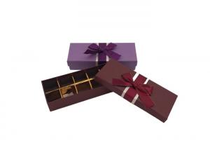 Cheap Personalised Elegant Cardboard Chocolate Boxes With Dividers / Ribbon Decorated wholesale