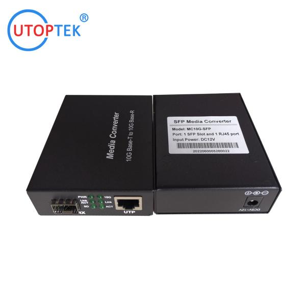 10G SFP+ to RJ45 Fiber Media Converter with 10G SR 850nm 300m SFP+ Transceiver Module