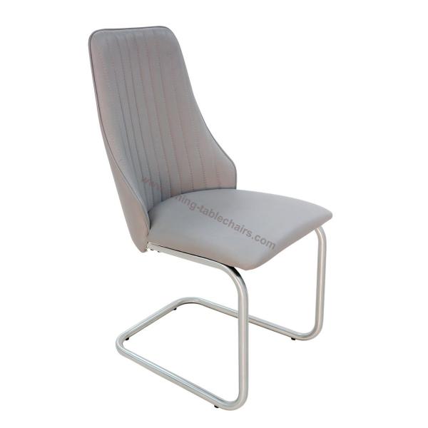 Polyurethane PU Upholstered Stainless Dining Chair Livingroom Chair Leisure