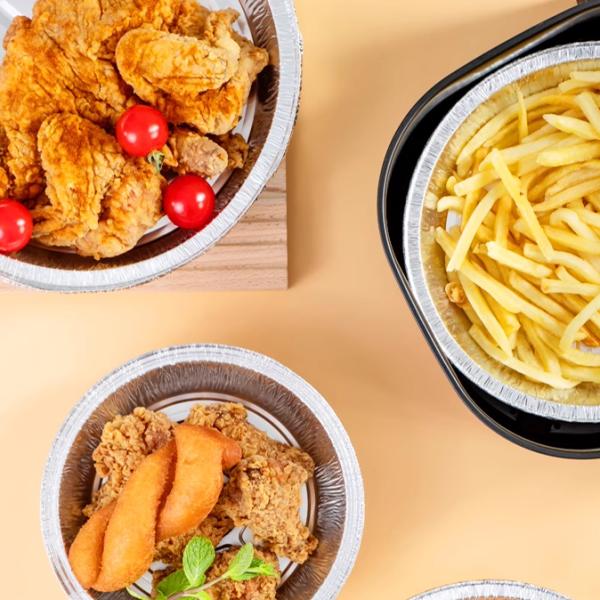 Pet Food Packing Round Aluminum Foil Pan for Baking Large Pizza in Shallow Foil Trays