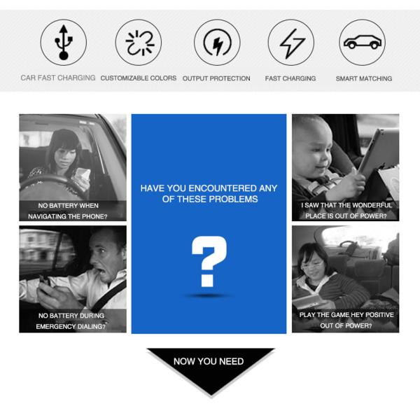 DC12V USB QC 3.0 Fast Charge Car Cigarette Lighter Charger