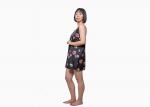 Sexy Silky Women'S Satin Sleepwear Mysterious Flowers Printing With Nice Lace