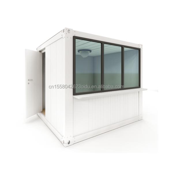 Outdoor Tiny Home 10ft Prefabricated Steel Sentry Box Container Guard House with 50/75/100mm Wave Sandwich Panel Wall