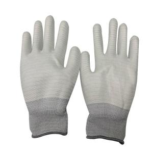 China Polyester Anti Static PU Palm Coated ESD Gloves For Electronic Industry on sale