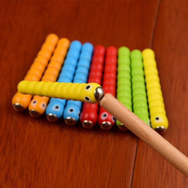 Wooden Bug Catching Game 5 Worms 1 Wooden Toys Accessories Montessori Educational Toys