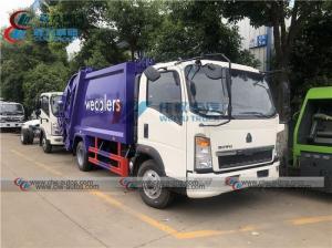 Cheap HOWO 5m3 Sanitation Self- Compressed 3tons Garbage Compactor Truck wholesale