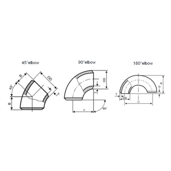 Gr1 Gr2 Gr7 Gr12 Titanium Alloy Elbow 45 Degree 90 Degree 180 Degree Titanium Elbow