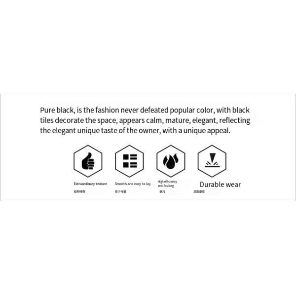 Absolute Black Polished Floor Tiles 600 X 600mm Double Layer Inerrior Tiles