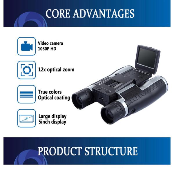 12X Zoom Digital Camera Binoculars 2.0" LCD Screen HD Video Recording Long Range