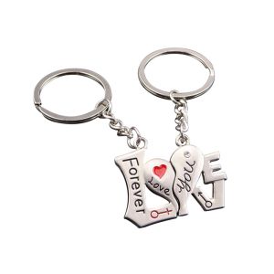 Rhinestone Lovely Heart Shape Personalized Keychain Gifts Metal