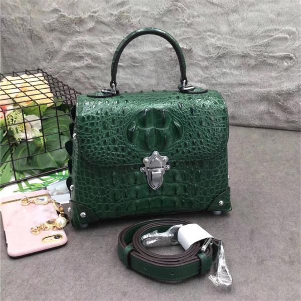 Fashion Designer Genuine Crocodile Skin Female Small Purse Studs Handbag Exotic Alligator Leather Lady Shoulder Bag