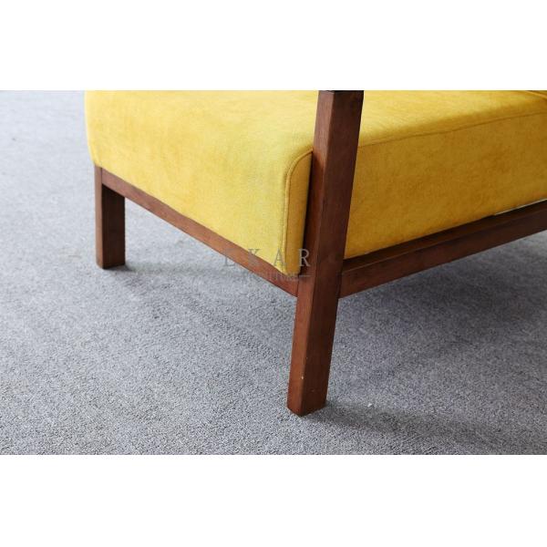 Solid Wood Frame Wooden Fabric Leisure Chair