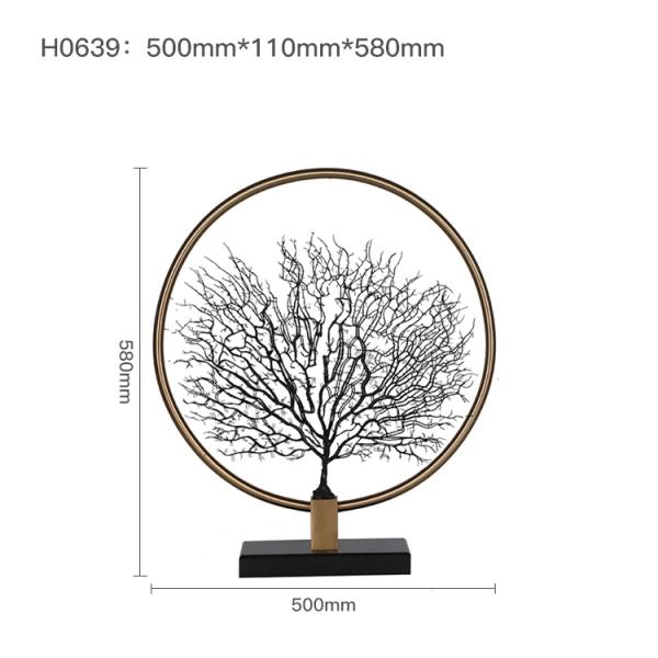 Creative Tree Shape Art Metal Antique 580mm Home Statue Decor