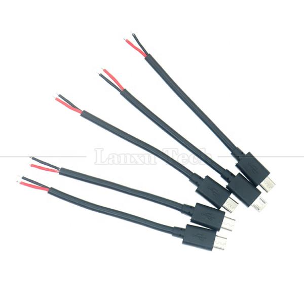 High Quality Heavy Current 20AWG Pigtail End Power Charging Micro USB Male Bare Wires Cable For Raspberry Pi Tablet