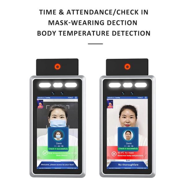 7" IPS Time Attendance Face Recognition Thermometer FCC For Hospital