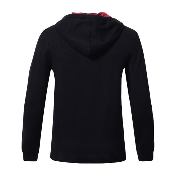 Long Sleeve Hooded Black Knitting Sweaters Men Hoodie Custom Men's Hoodie Sweater