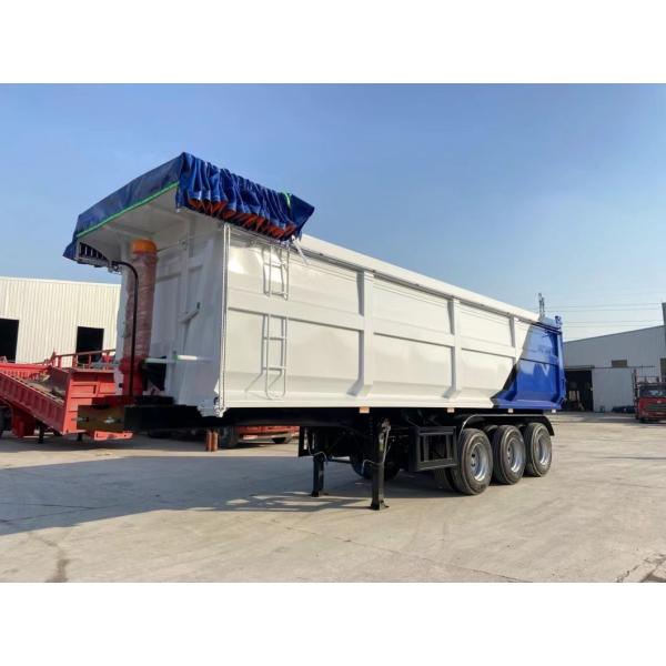 1310mm Wheel Base 3 Axle Heavy Duty Hydraulic Cylinder Rear Dump Trailer 40-80 Ton