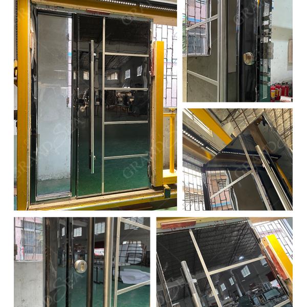 Modern American Luxury Black House Main Exterior Security Stainless Steel Front Entry Doors With Smart Lock