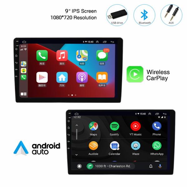 10.1" 2 Din Android Car Stereo Radio with Carplay Android Auto GPS Wifi BT FM RDS Hifi Audio For Universal Car Fitment