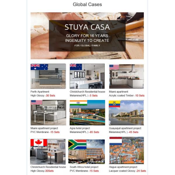 Shaker Style Solid Wood Kitchen Cabinets H900mm 18mm Chip board