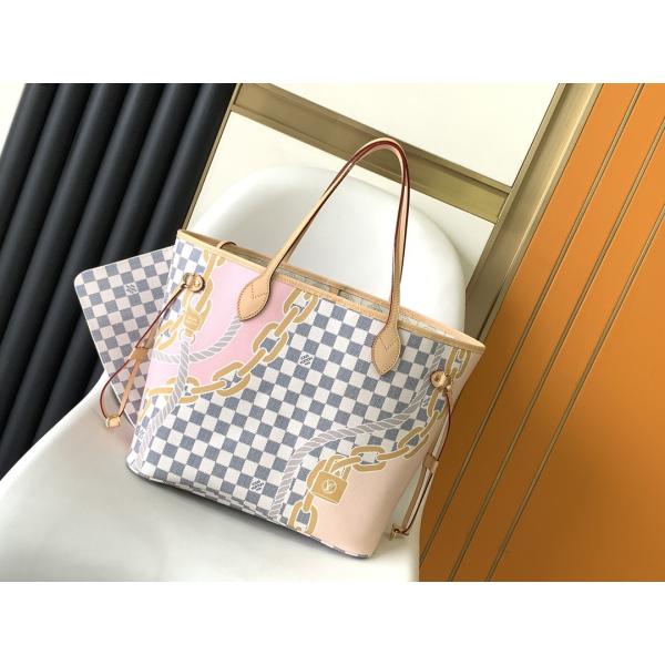 Tahiti Limited Custom Branded Bags Checkered Louis Vuitton Neverfull MM