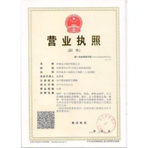 Henan Yuanda Boiler Co., Ltd. Certifications