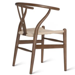 China Hans Wegner 32 Height Ash Wood Walnut Wishbone Dining Chair on sale